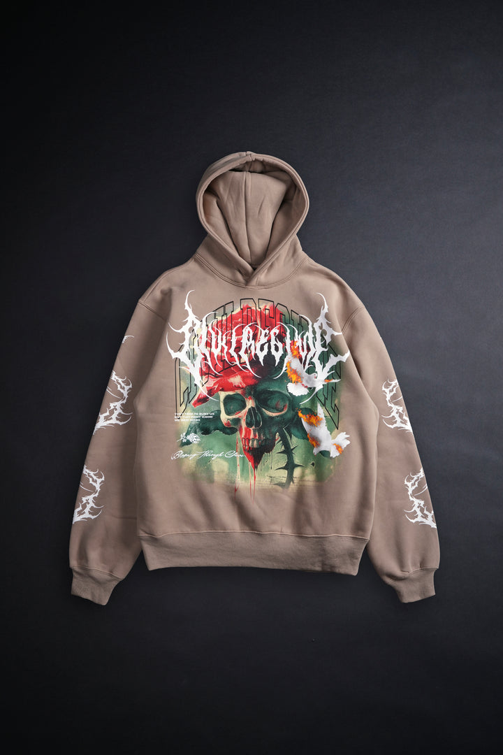 Immortal Rose Chaos Hoodie in Sand