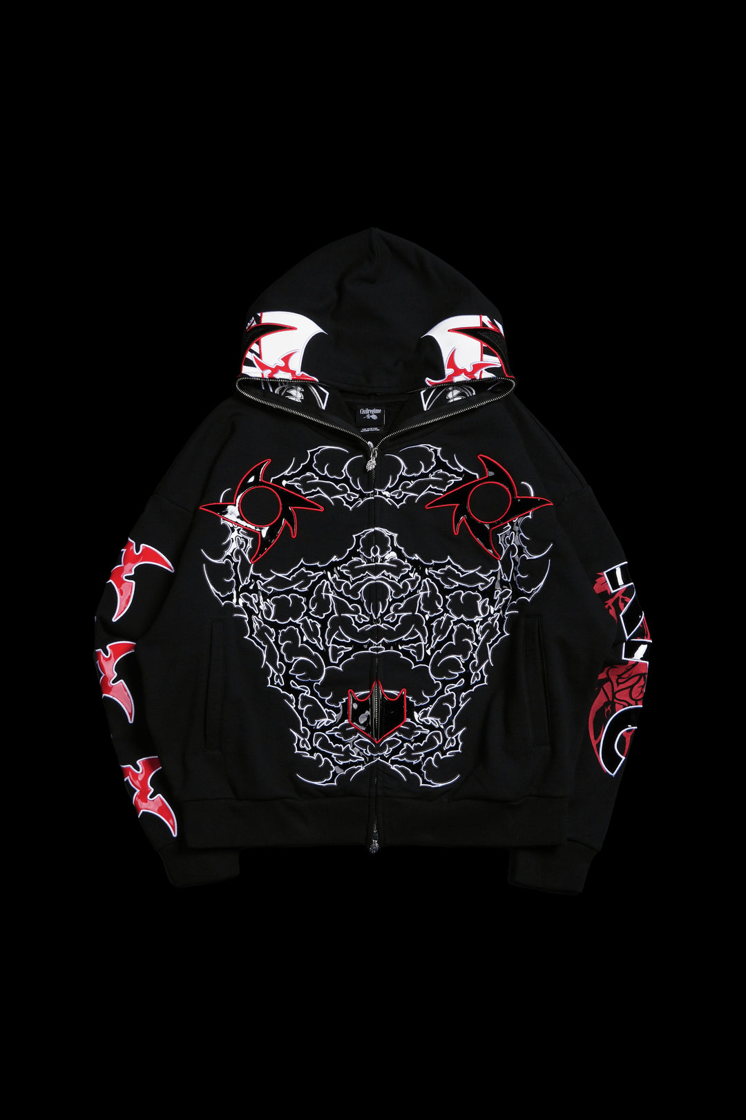 Penta Zero Miedo Full Zip Up Hoodie in Black