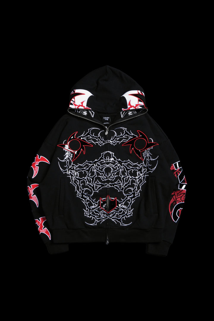 Penta Zero Miedo Full Zip Up Hoodie in Black