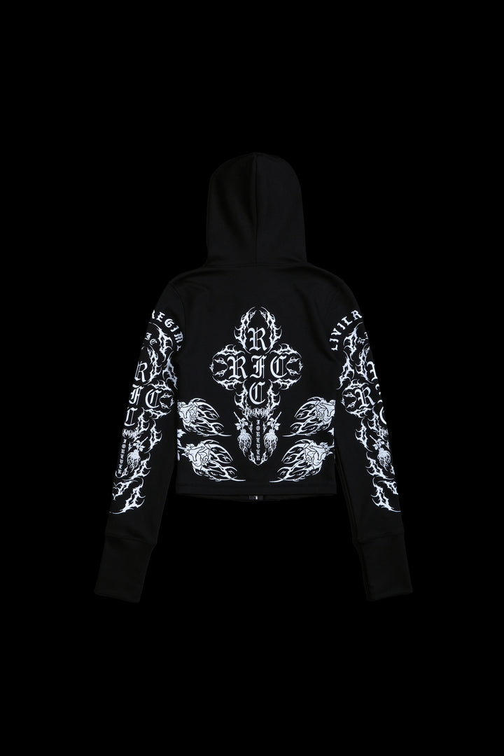 Twilight Pookie Zip Up Hoodie in Black