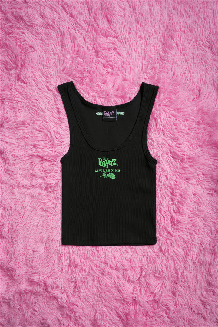 Bratz Forever Cropped Ribbed Tank in Black
