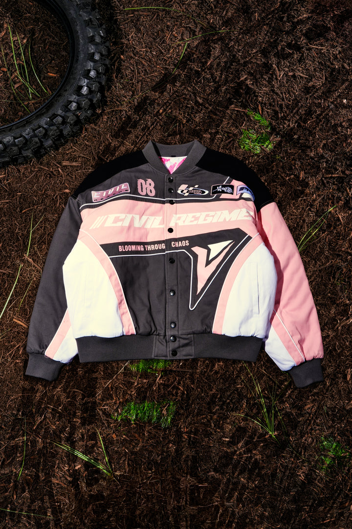 Power Trip MX Racing Jacket in White/Pink Camo