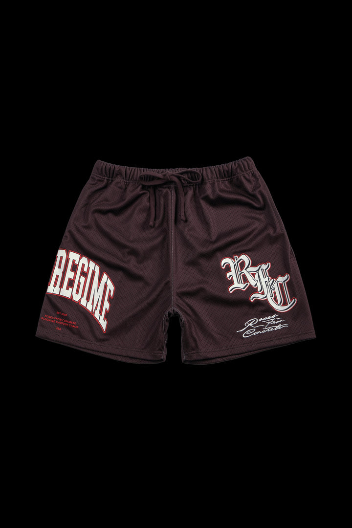 Rose Garden Mesh Shorts in Reaper Brown