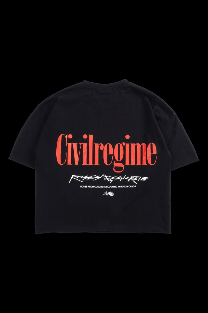 Concrete Rose 199X Cropped Tee in Black