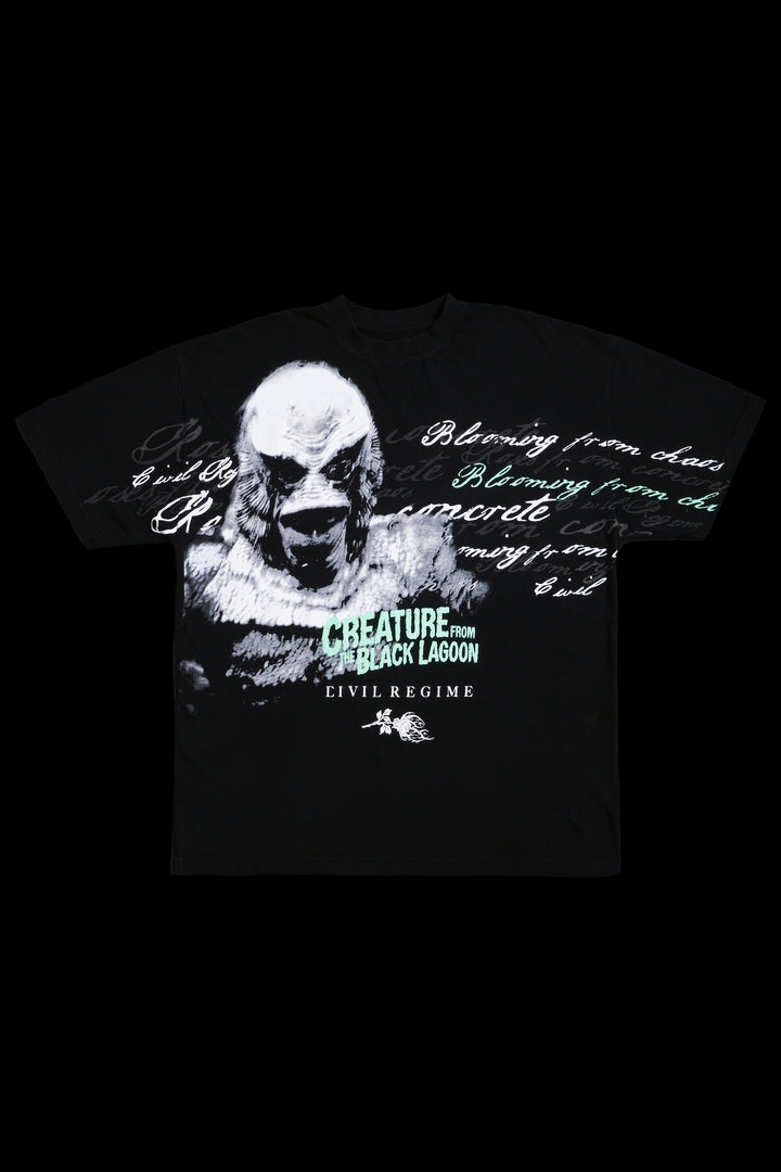 Creature In The Water American Classic Oversized Tee in Black