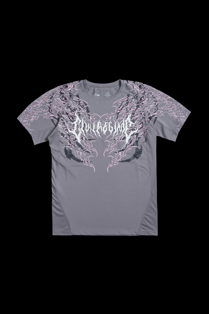 Asylum Flex Scoop S/S Compression Tee in Ash Gray