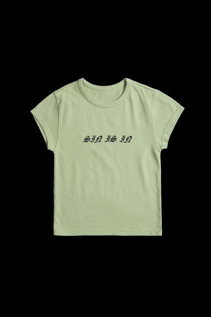 Fallen Star Baby Tee in Pistachio