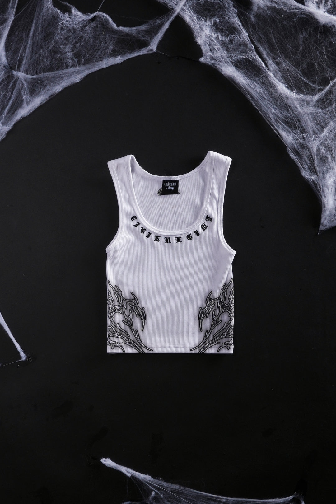 Nightfall Cropped Ribbed Tank in White