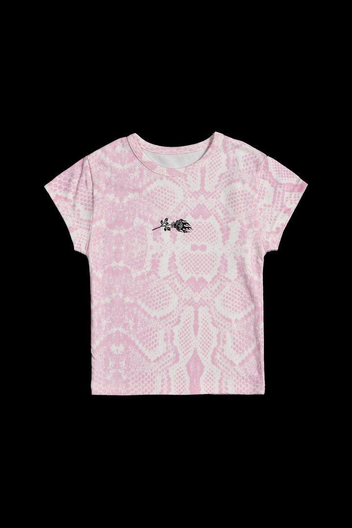 Thorns With Grace Baby Tee in Baby Pink Snake