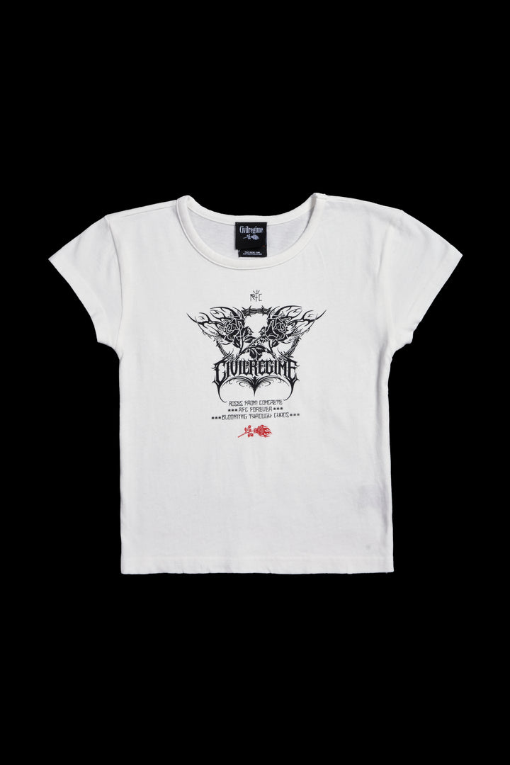 Crown Killer Baby Tee in White