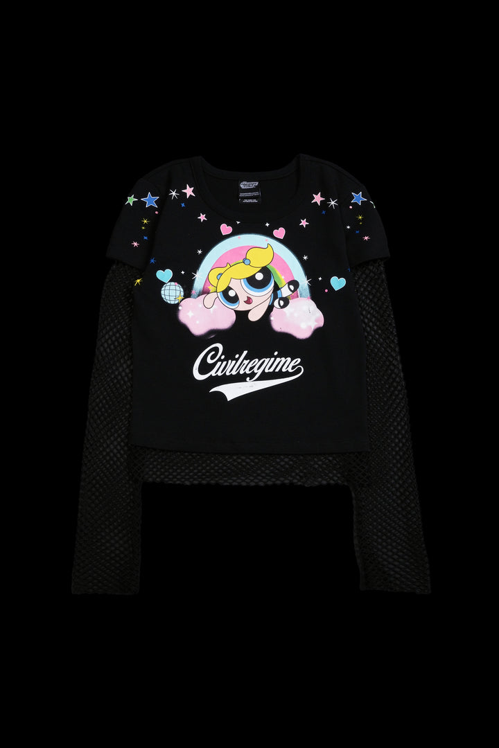 Cry Baby Hellveil Mesh Twofer in Black