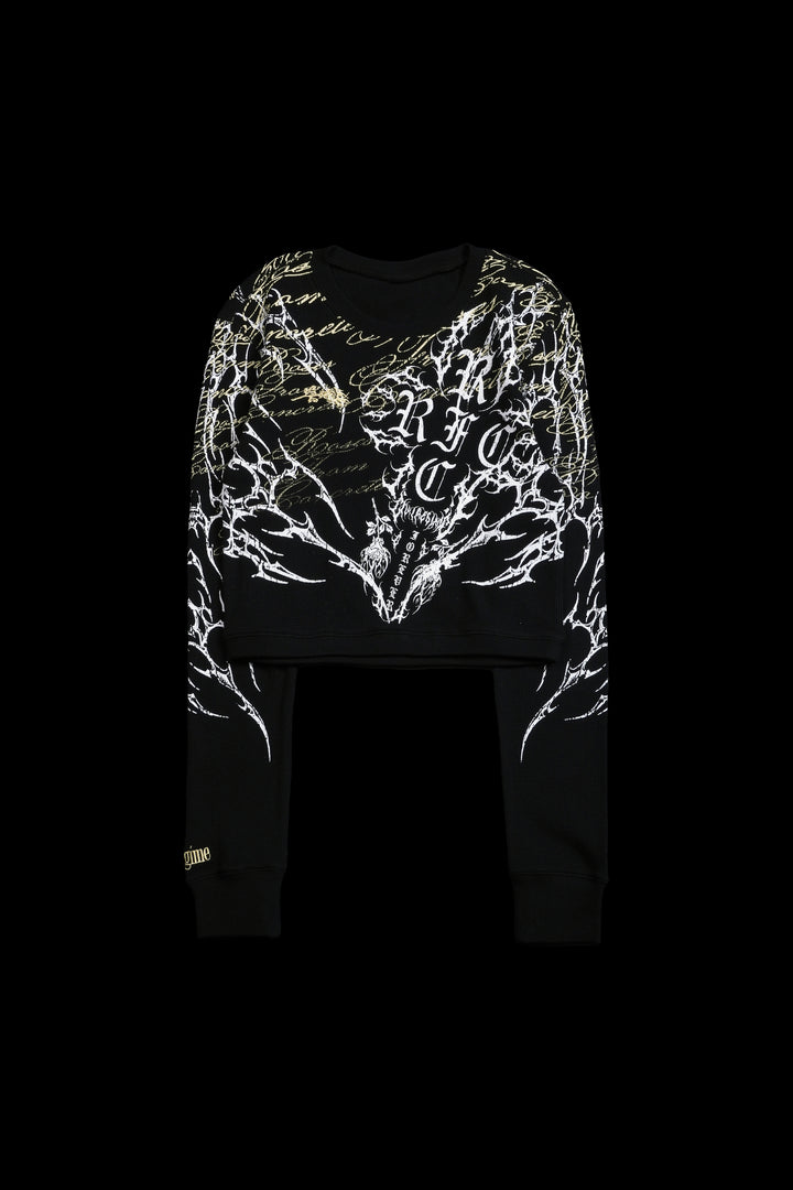 Reverse Curse Crop Waffle Thermal in Black