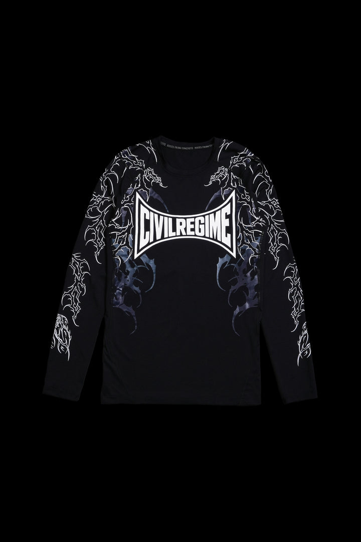 Corpse Cross Flex Scoop L/S Compression Shirt in Black