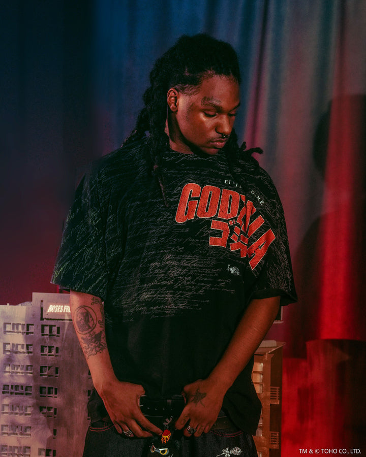 Rise Through Concrete American Classic Oversized Tee in Vintage Black