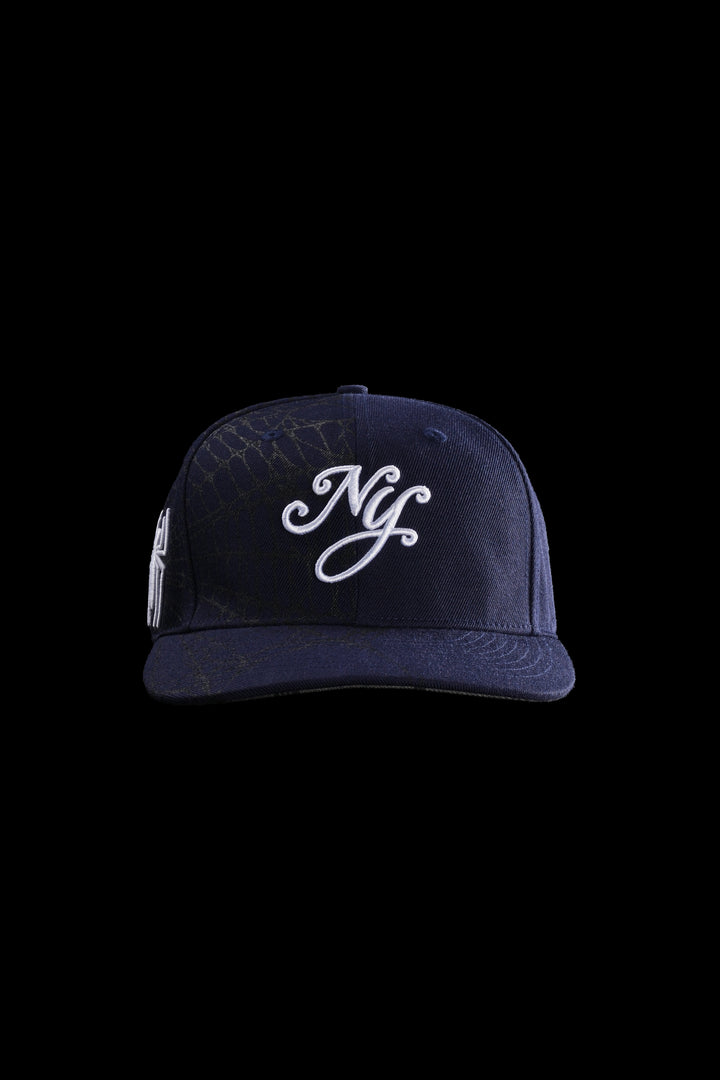 New York Webs Fitted Hat in Navy Blue