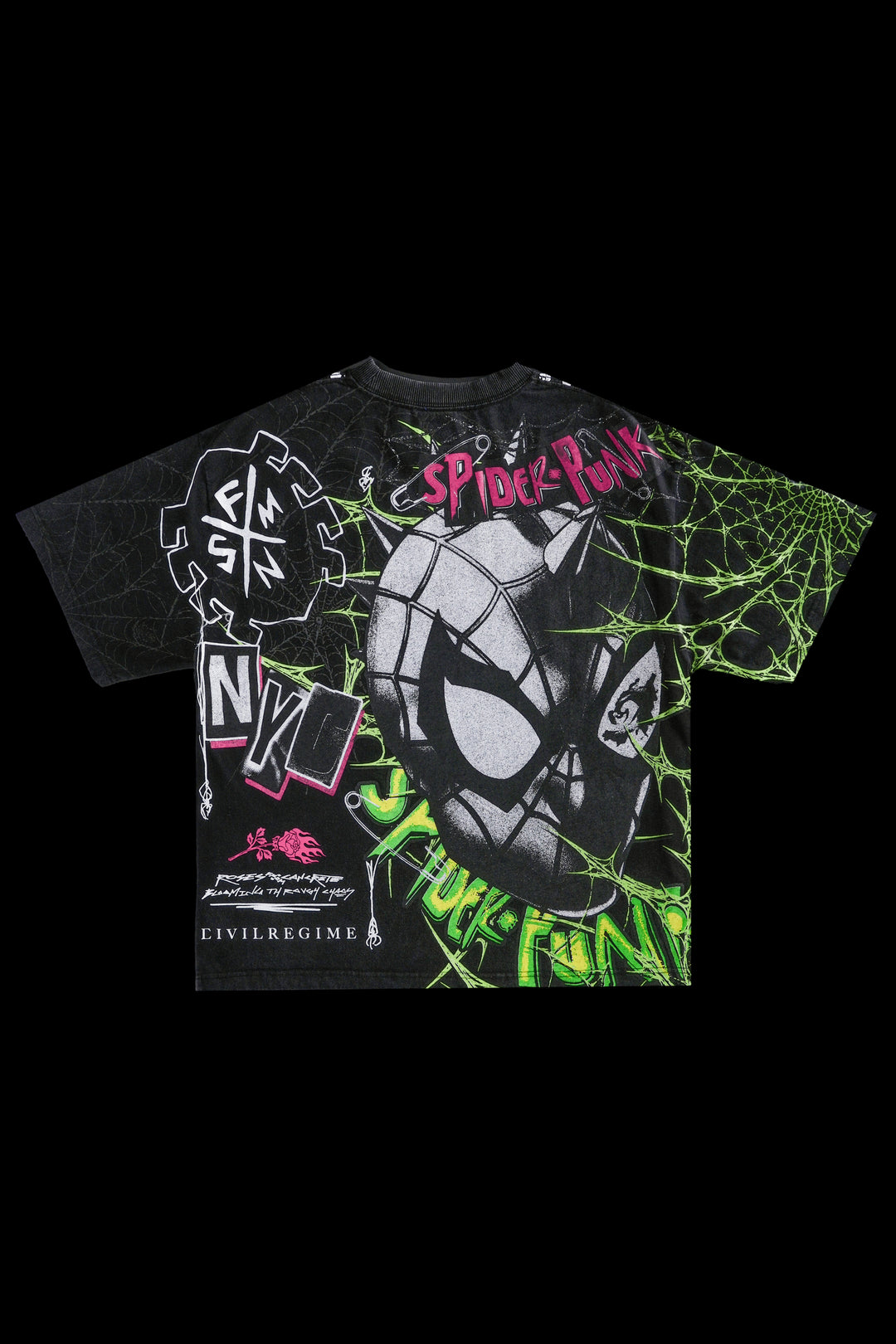 Circle Webs SBS 199X Oversized Tee in Vintage Black