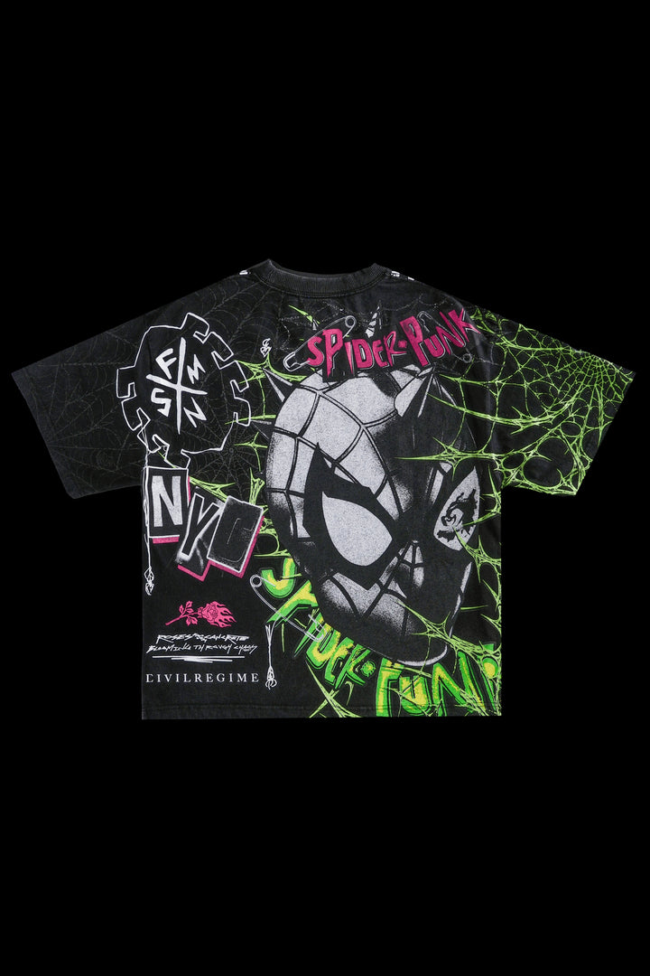 Circle Webs SBS 199X Oversized Tee in Vintage Black