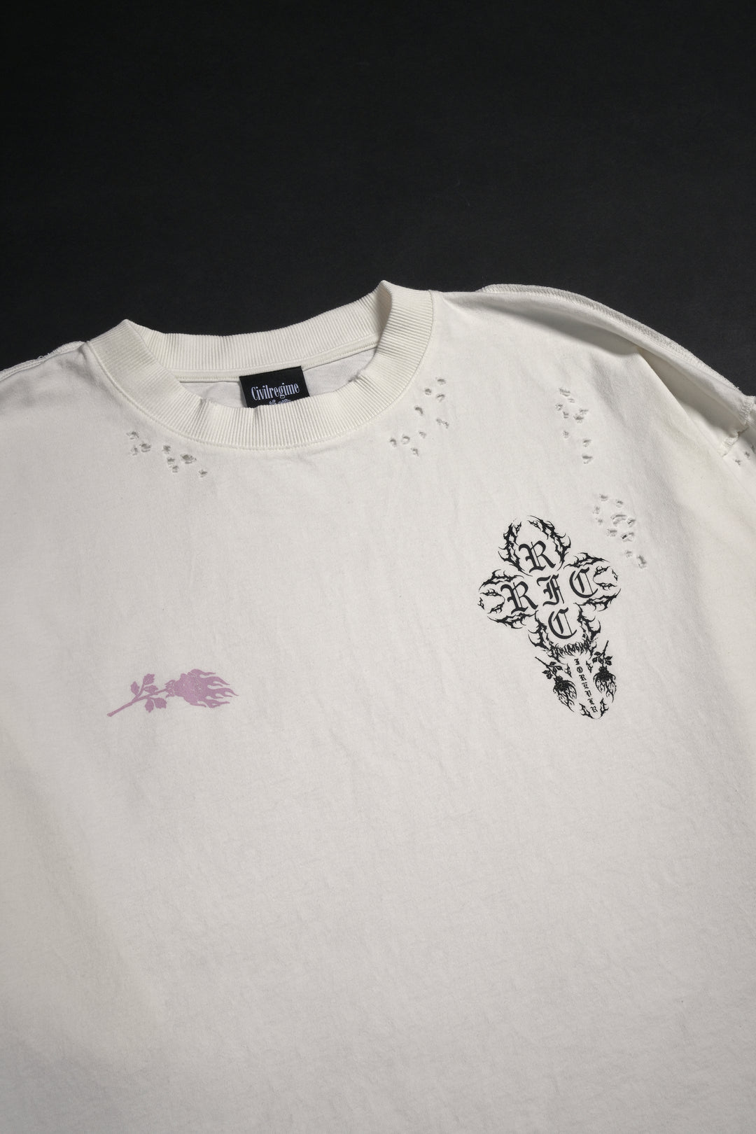 F*ck Off Distressed FMR Tee in Butter
