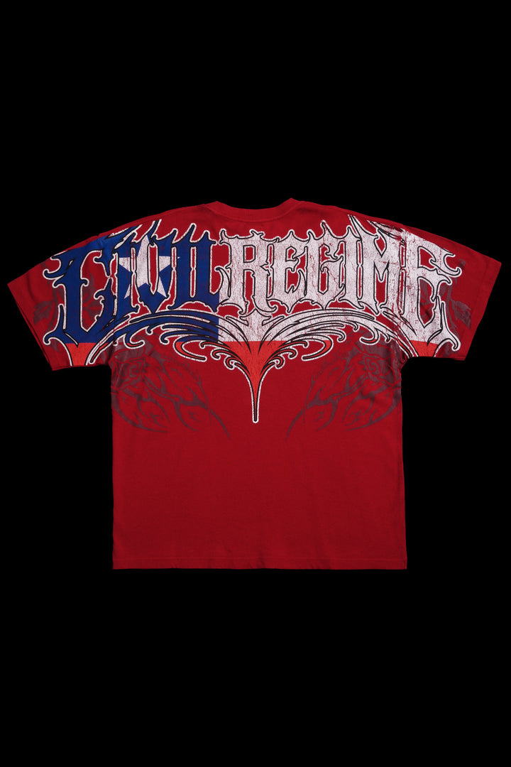 RFC Chile American Classic Oversized Tee in Equestrian Red