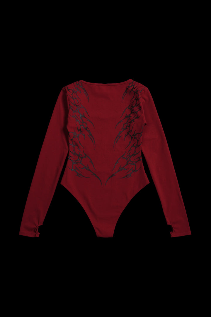 Scarlet Thorne Pookie L/S Bodysuit in Radiant Red