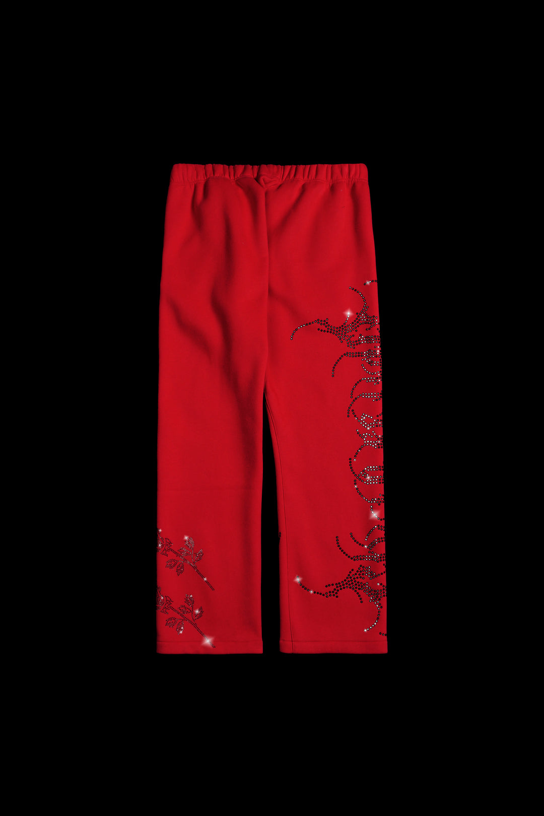 Concrete Stone Wide Leg Fleece Pants in Red