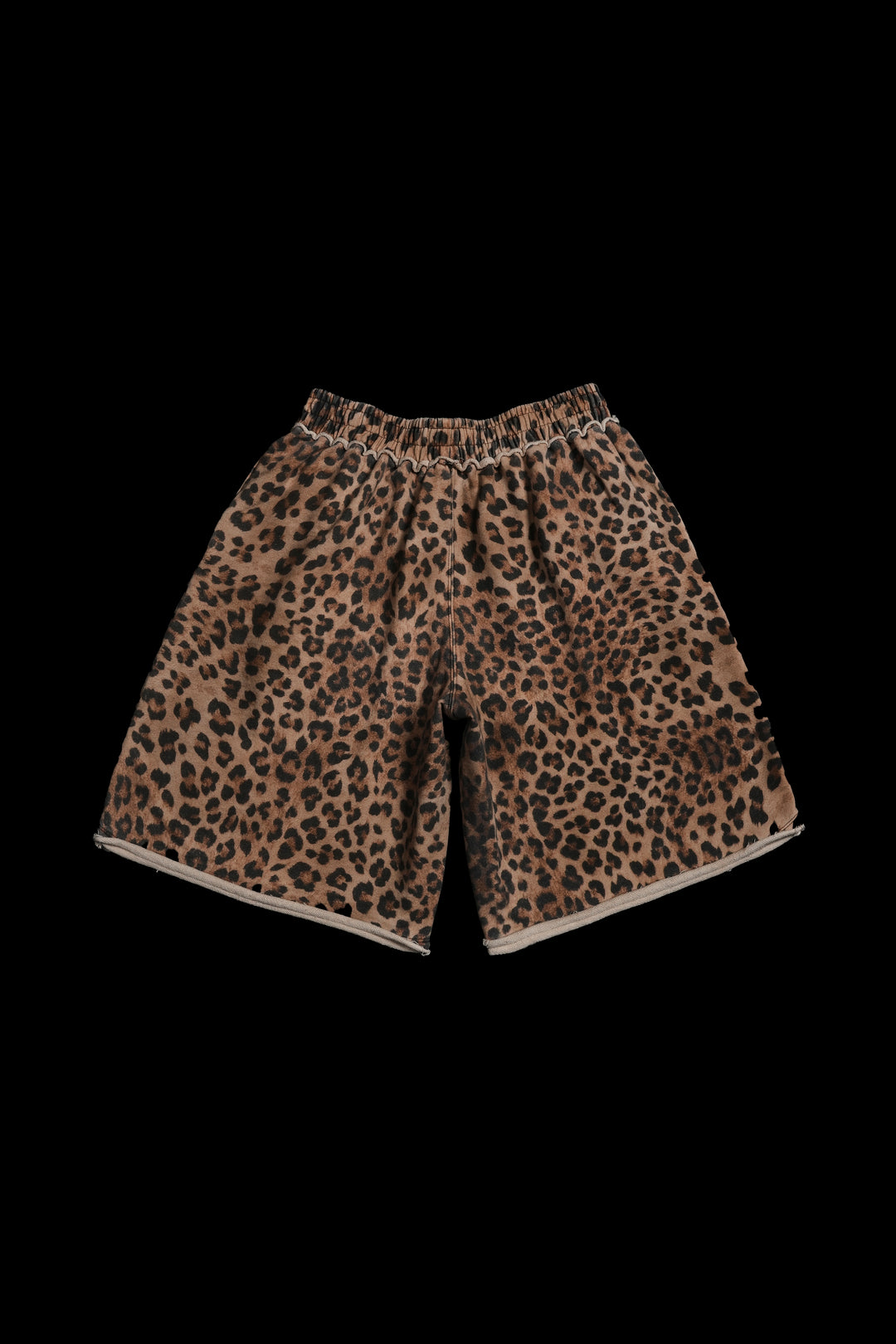 Leopard Skull Montage Jorts in Leopard Print