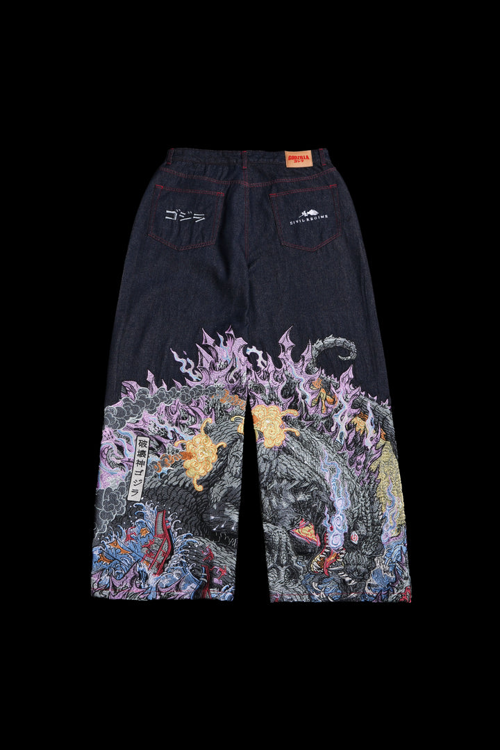 Deep Blue Attack Raw Denim Jeans in Blue