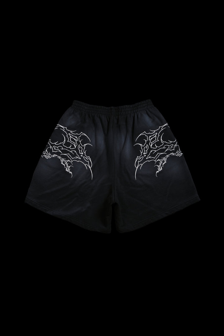 LWO x Civil Thorns Baggy Shorts in Spray Wash Black