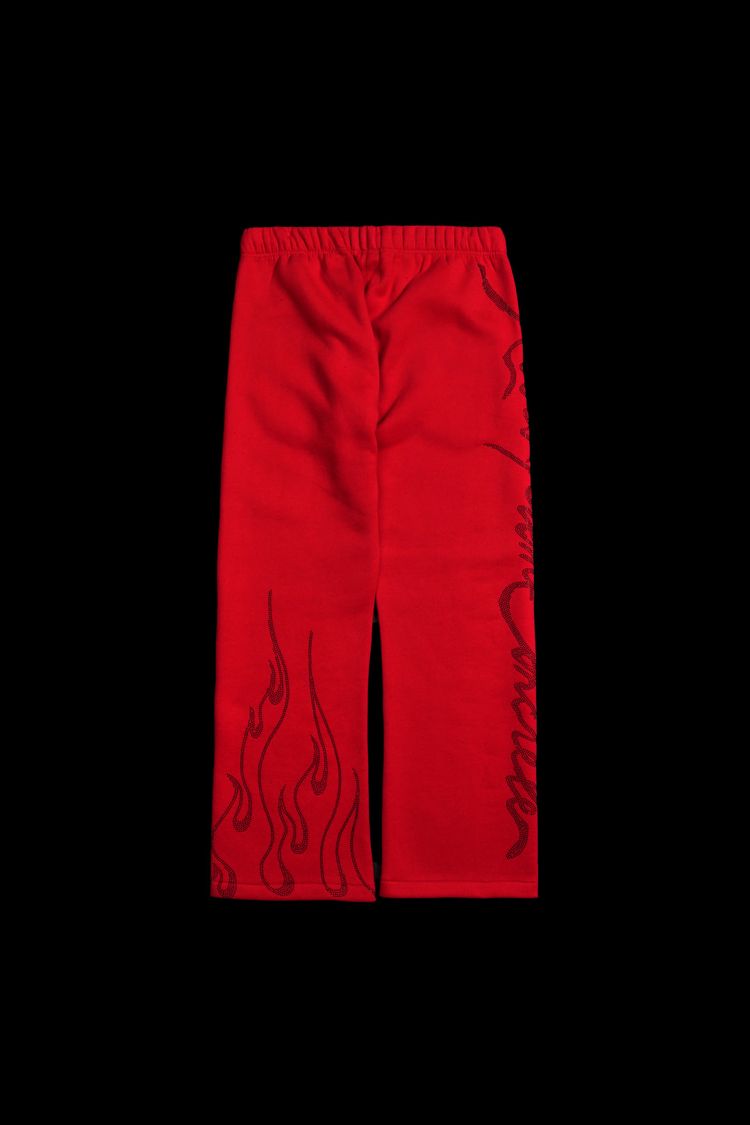 Trail Of Ashes Wide Leg Fleece Pants in Cherry Red