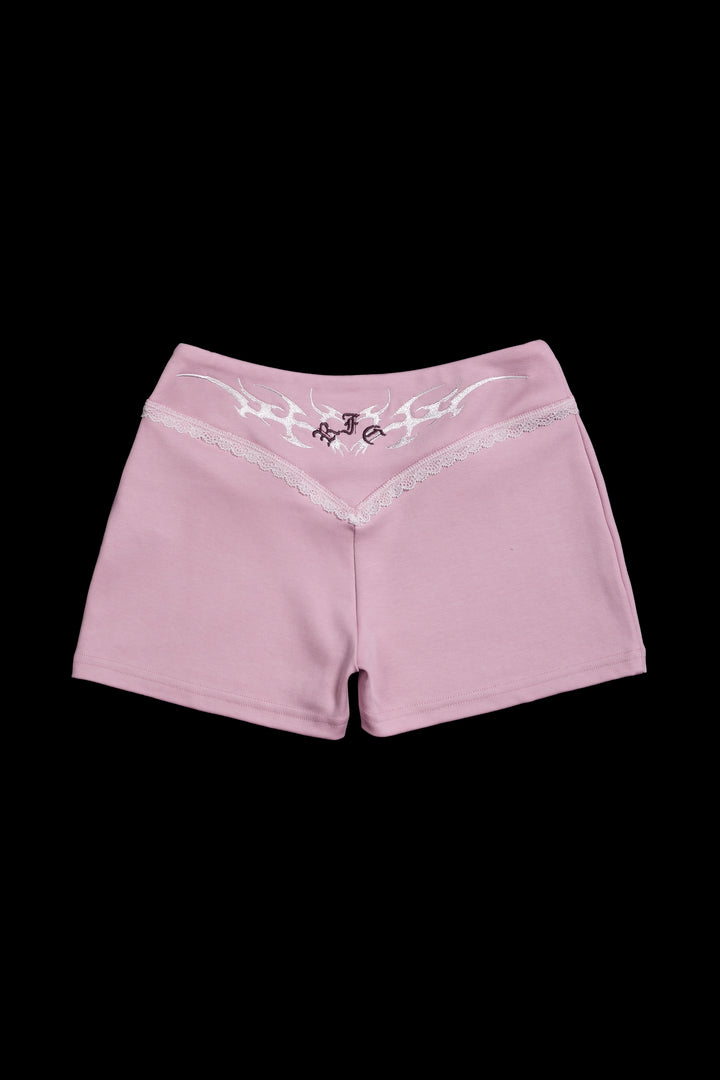 Roses Stamp Pookie V Shape Shorts in Baby Pink