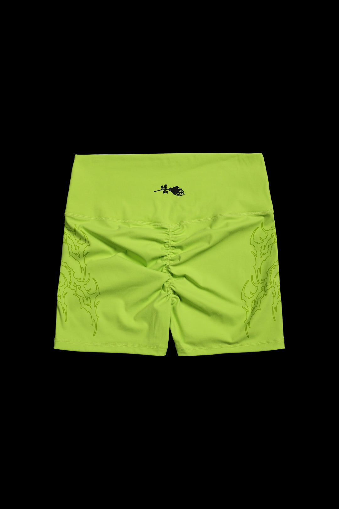 Neon Chaos Energy Bike Shorts in Acid Green