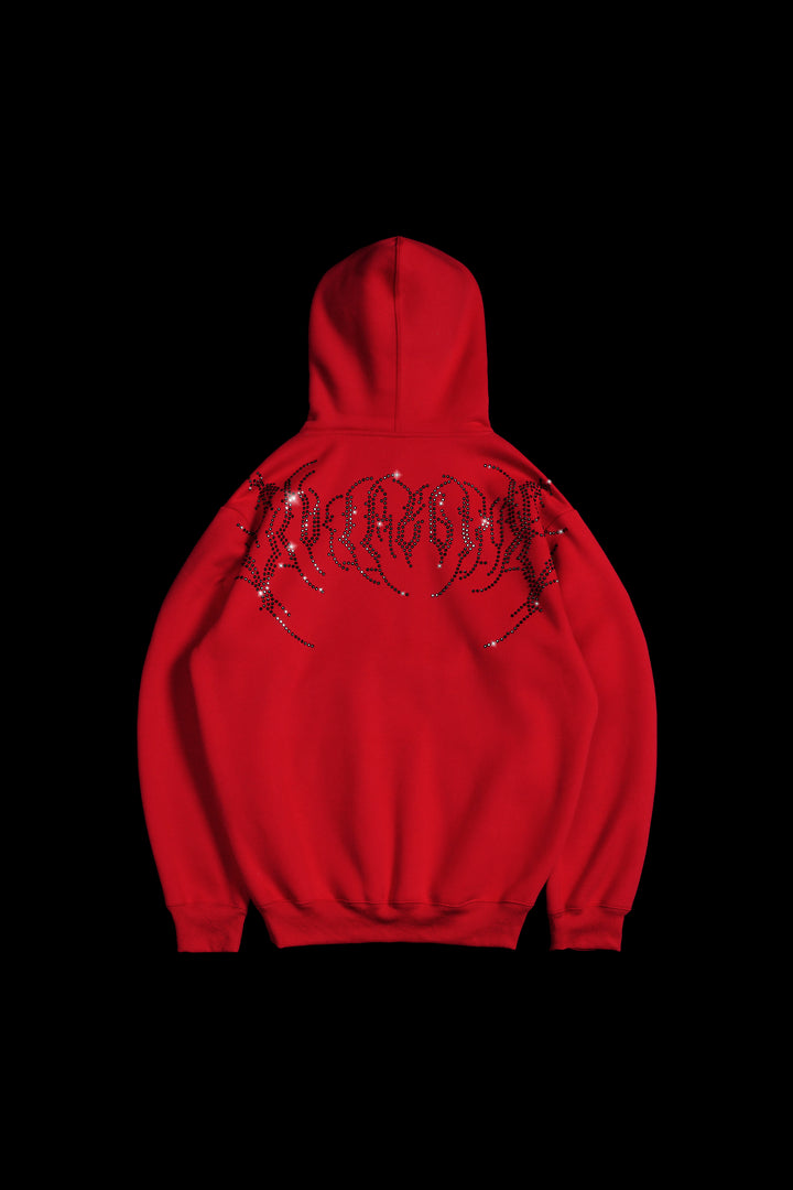 Concrete Stone Regime Hoodie in Red