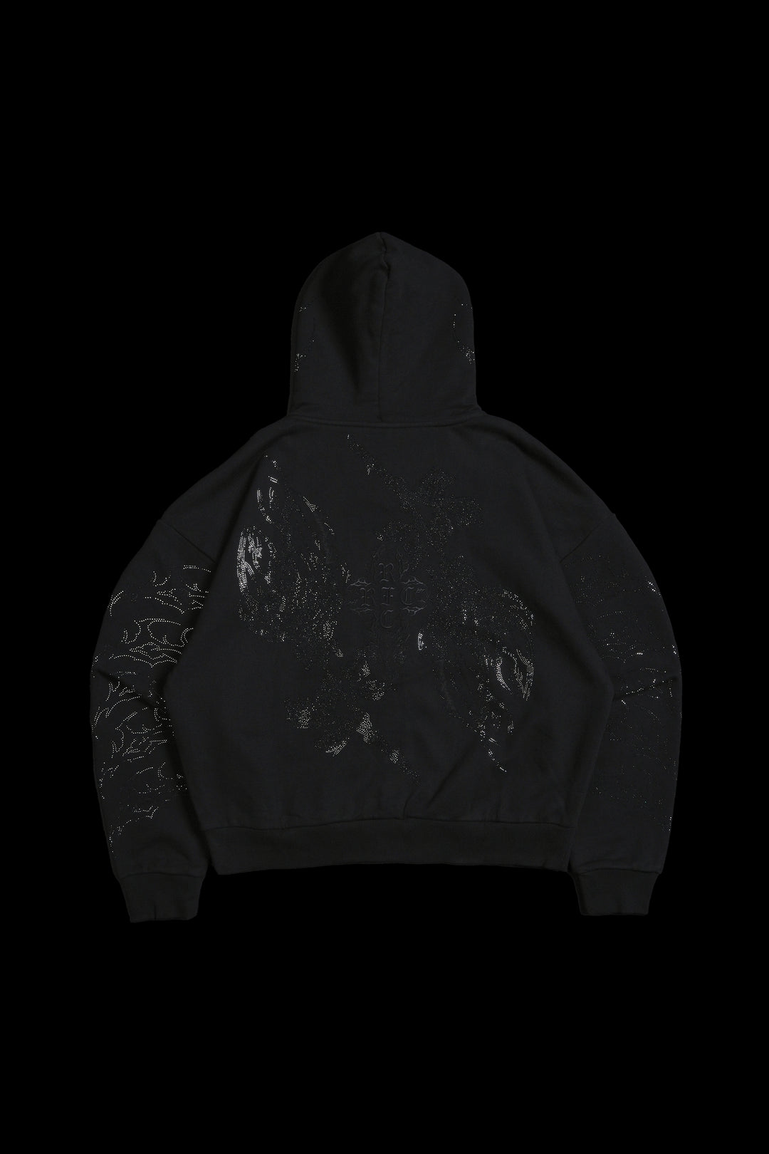Stone Empire Outliers Distressed Zip Up Hoodie in Black