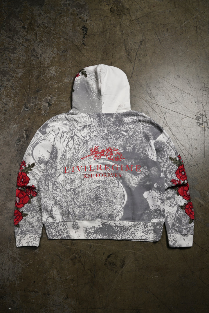 To Live Is To Fight Forever Rose Hoodie in Butter