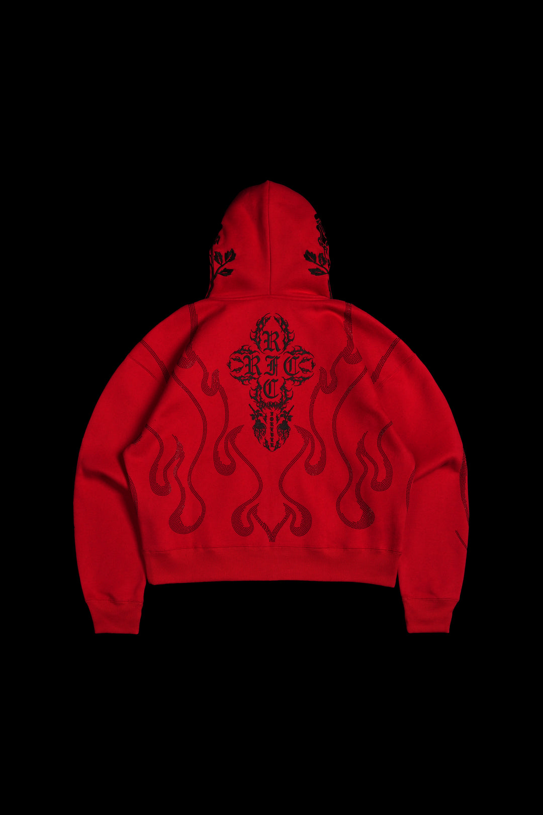 Trail Of Ashes Zip Up Hoodie in Cherry Red