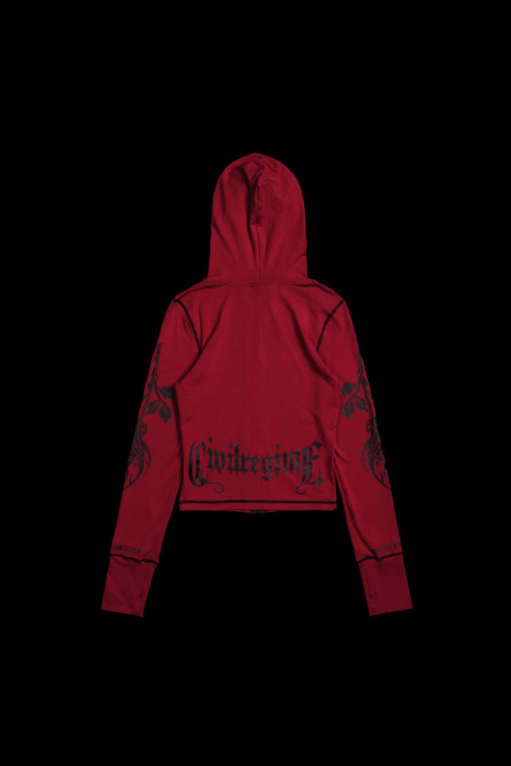 Ruby Couture Pookie Zip Up Hoodie in Burgundy