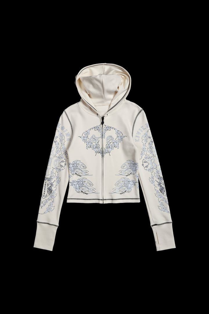 Ghost Rose Pookie Zip Up Hoodie in Butter