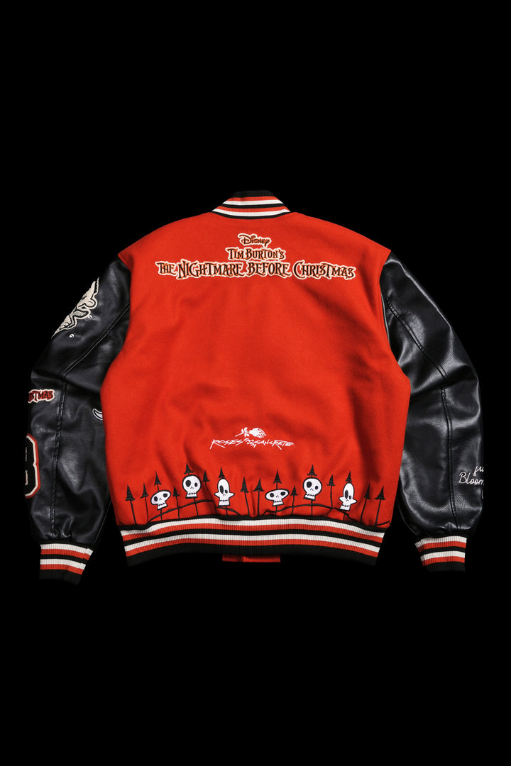 Oogie Boogie Letterman Jacket in Pumpkin Orange/Black