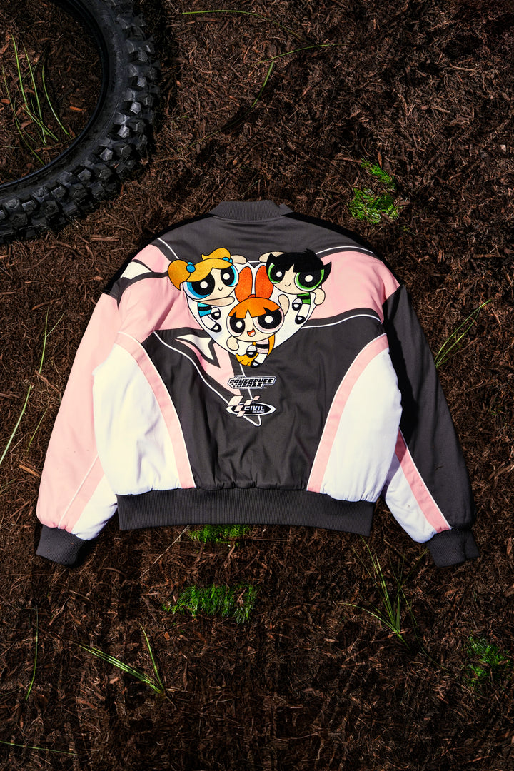 Power Trip MX Racing Jacket in White/Pink Camo