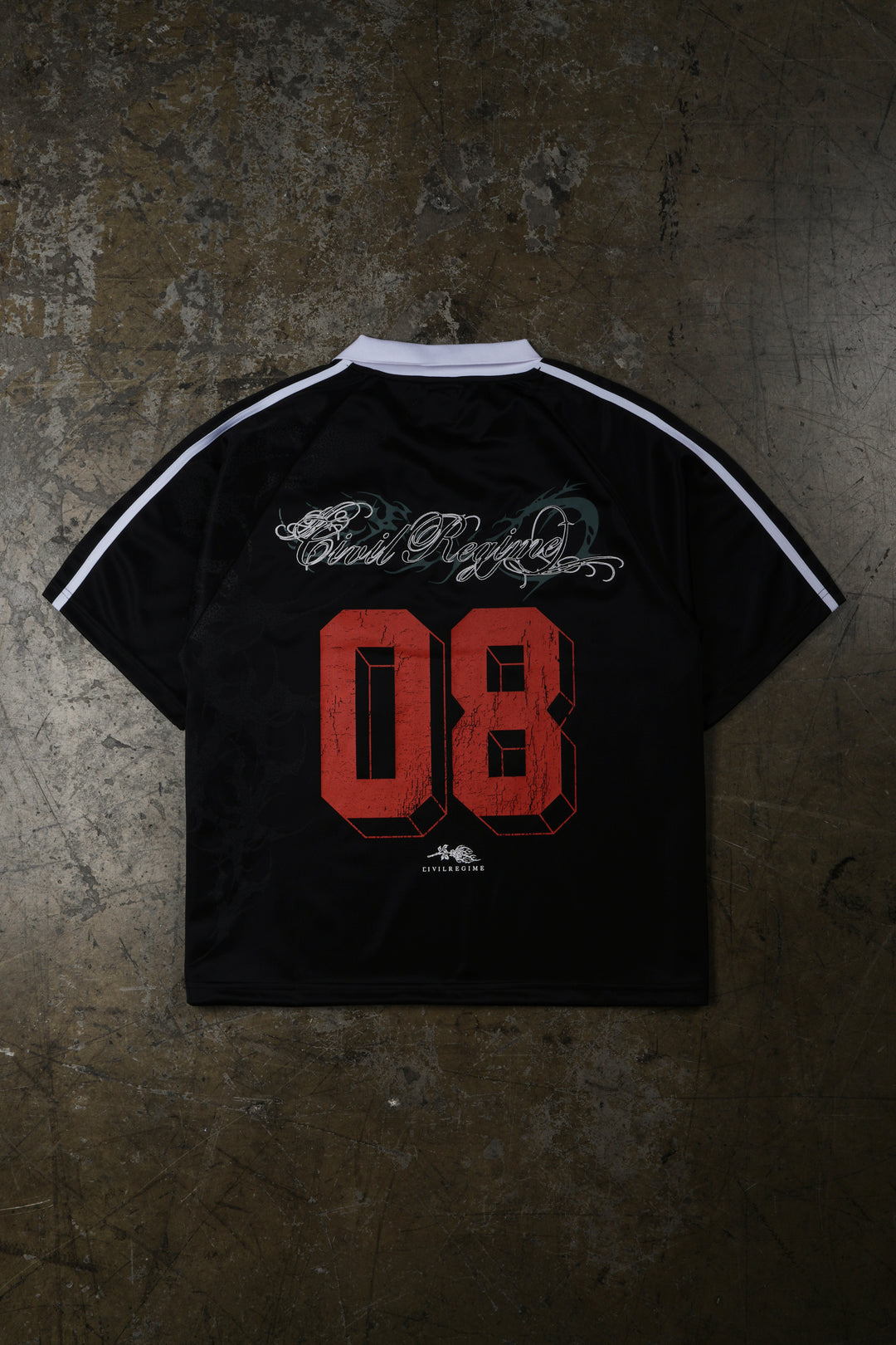 Club Civil Collar Soccer Jersey in Black/White