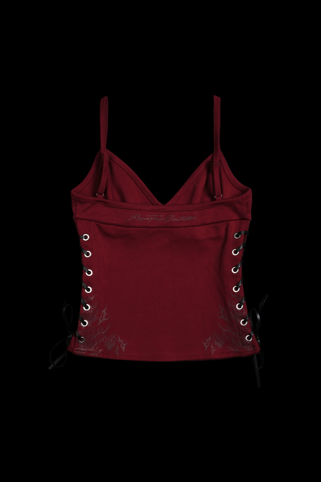 Rose Amore Laced Up Rose Tank in Radiant Red