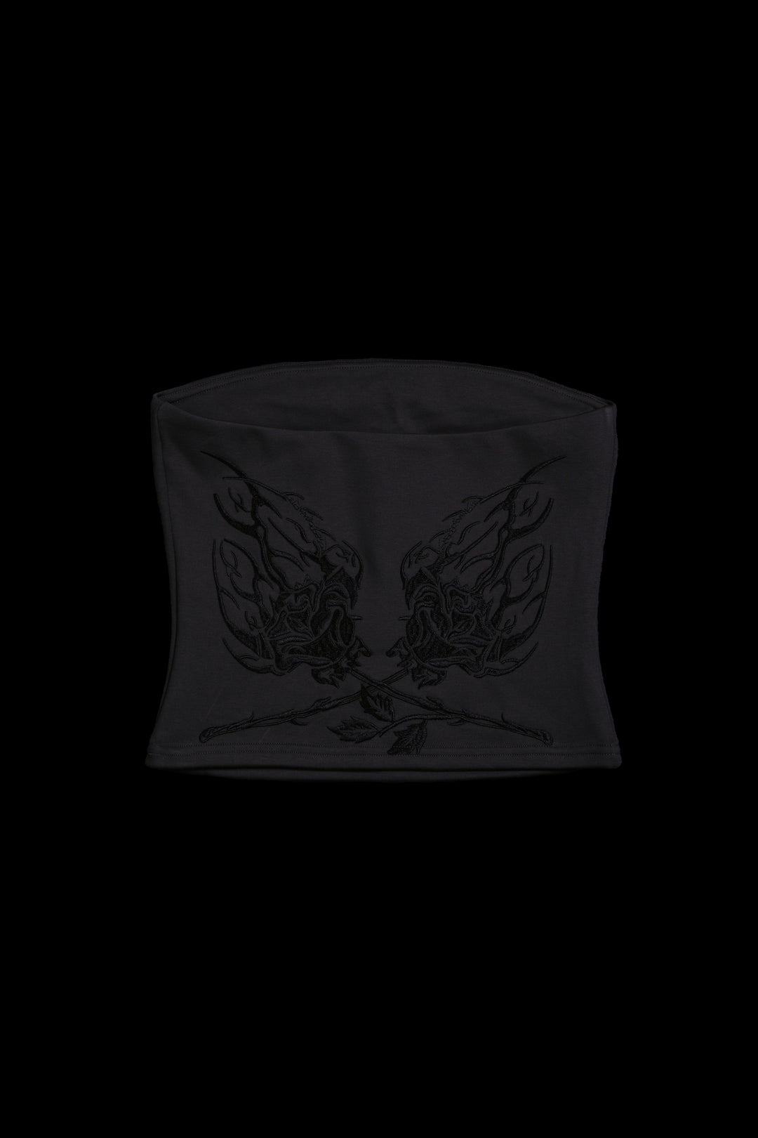 Roses Stamp Pookie Tube Top in Vintage Black