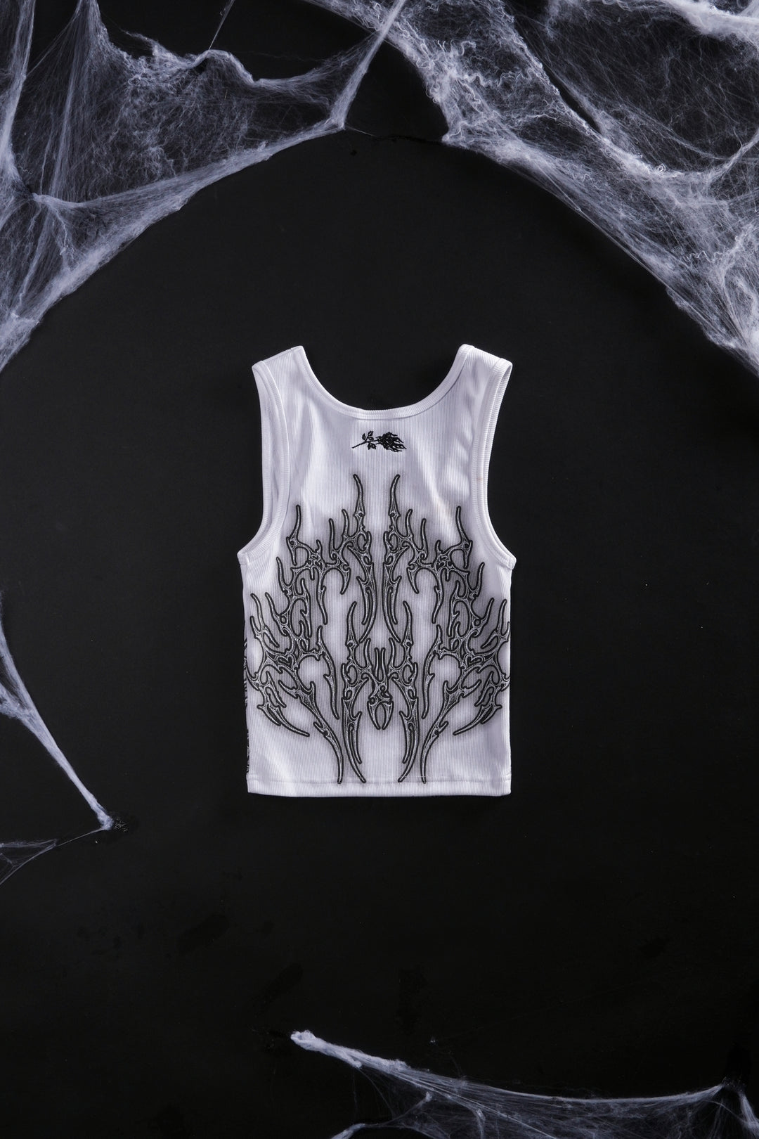 Nightfall Cropped Ribbed Tank in White