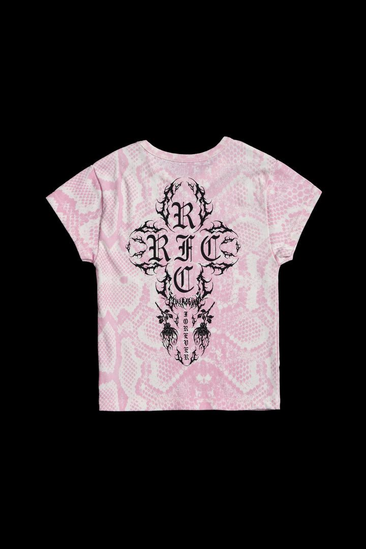 Thorns With Grace Baby Tee in Baby Pink Snake