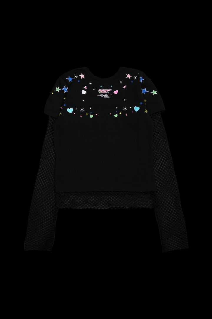 Cry Baby Hellveil Mesh Twofer in Black