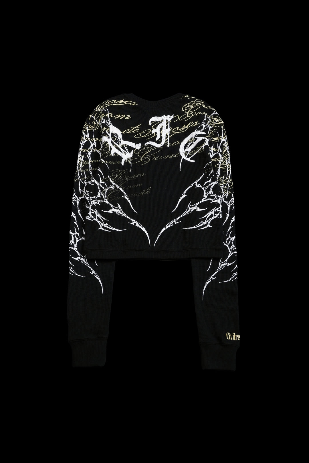 Reverse Curse Crop Waffle Thermal in Black