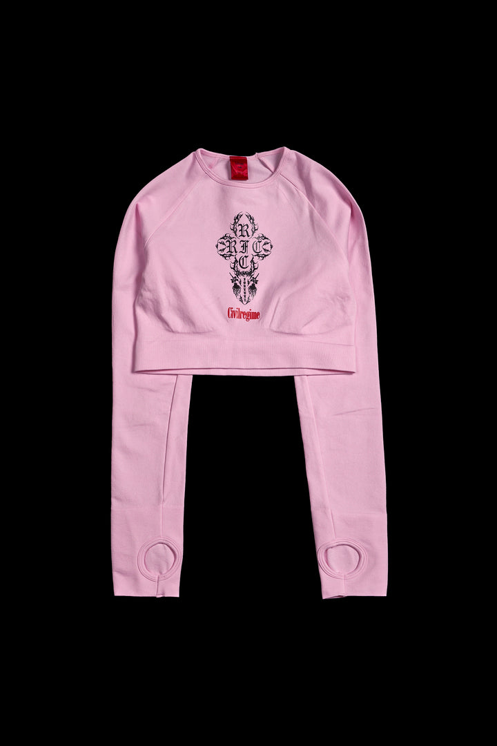 Rise Up Seamless L/S Top in Baby Pink