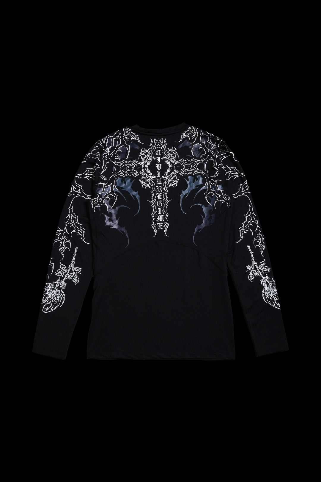Corpse Cross Flex Scoop L/S Compression Shirt in Black