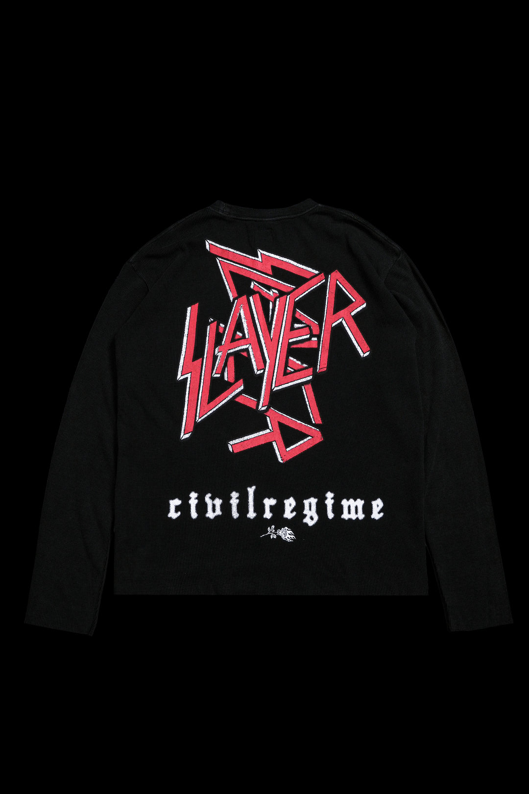Intrusion Raw Edge L/S Waffle Thermal in Vintage Black