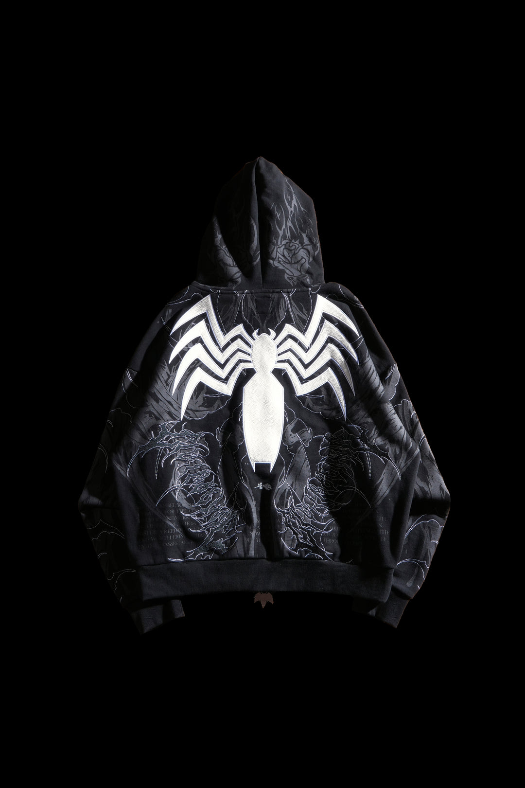 Symbiote Surge Full Zip Up Hoodie in Black